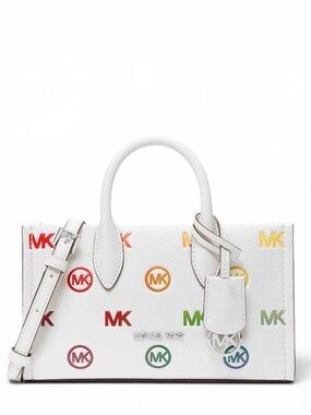 Michael Kors Mirella Small Rainbow Logo Embossed Convertible Crossbody Bag
